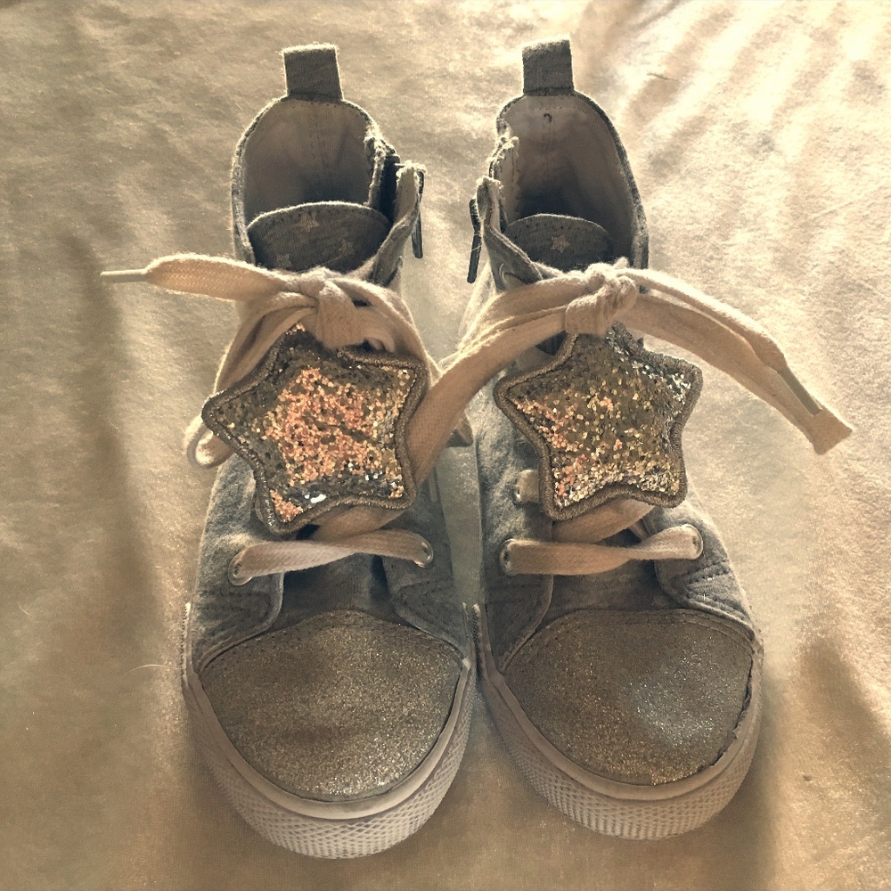 Sparkly high top girls sneakers size 11